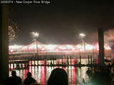 Fireworks on the Ravenel bridge