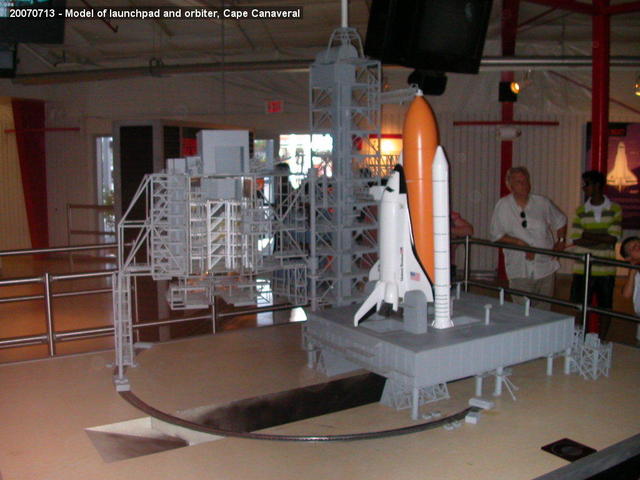 Model of launchpad and orbiter, Cape Canaveral