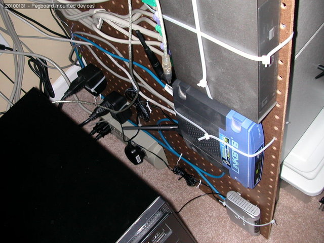Pegboard mounted devices
