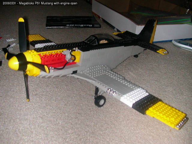Megabloks P51 Mustang with engine open