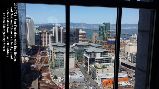 San Francisco with Bay Bridge, and Oakland/Alameda in background